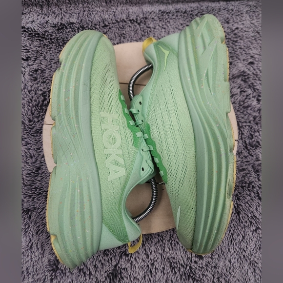 Hoka One One Bondi 8 Lime Glow Running Shoes Women's Size 9.5 - Picture 5 of 9